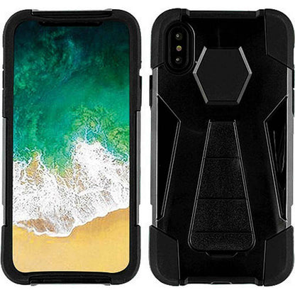 AMZER Dual Layer Hybrid Kickstand Case, Black iPhone X and XS - TuracellUSA