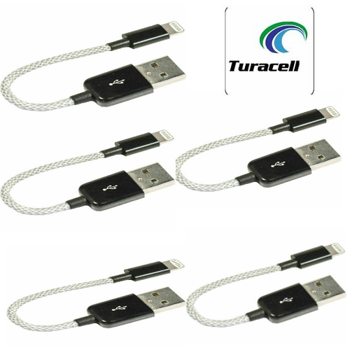 5 x iEssentials 4-Inch Tangle-Free USB Cable For I-Phone 6/7/8/X/XI - TuracellUSA