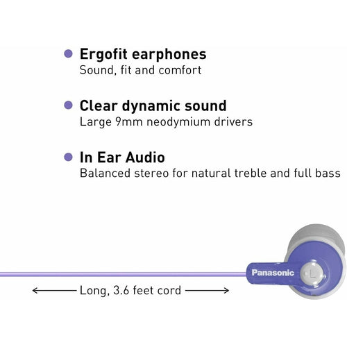RPTCM125V PANASONIC ErgoFit In-Ear Earbud Headphones NEW - TuracellUSA