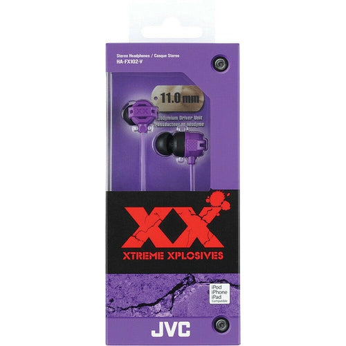 JVC HAFX102 XX Xtreme Bass IE Headphones, Assorted Colors Pink,Red,Violet - TuracellUSA