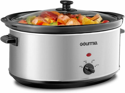 PC710 GOURMIA 7 Quart Oval Stainless Steel Slow Cooker with Auto Mode and Cool - TuracellUSA