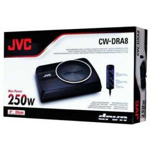 JVC CW-DRA8 250 Watts 8" DRVN Series Compact Powered Car Audio Subwoofer System - TuracellUSA