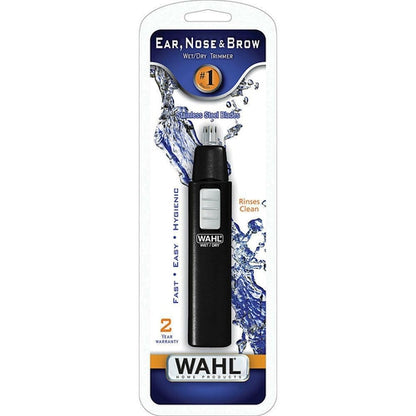 5567-500 Wahl Wet & Dry Ear, Nose & Brow Hair Trimmer Brand New Black Batt Opr - TuracellUSA