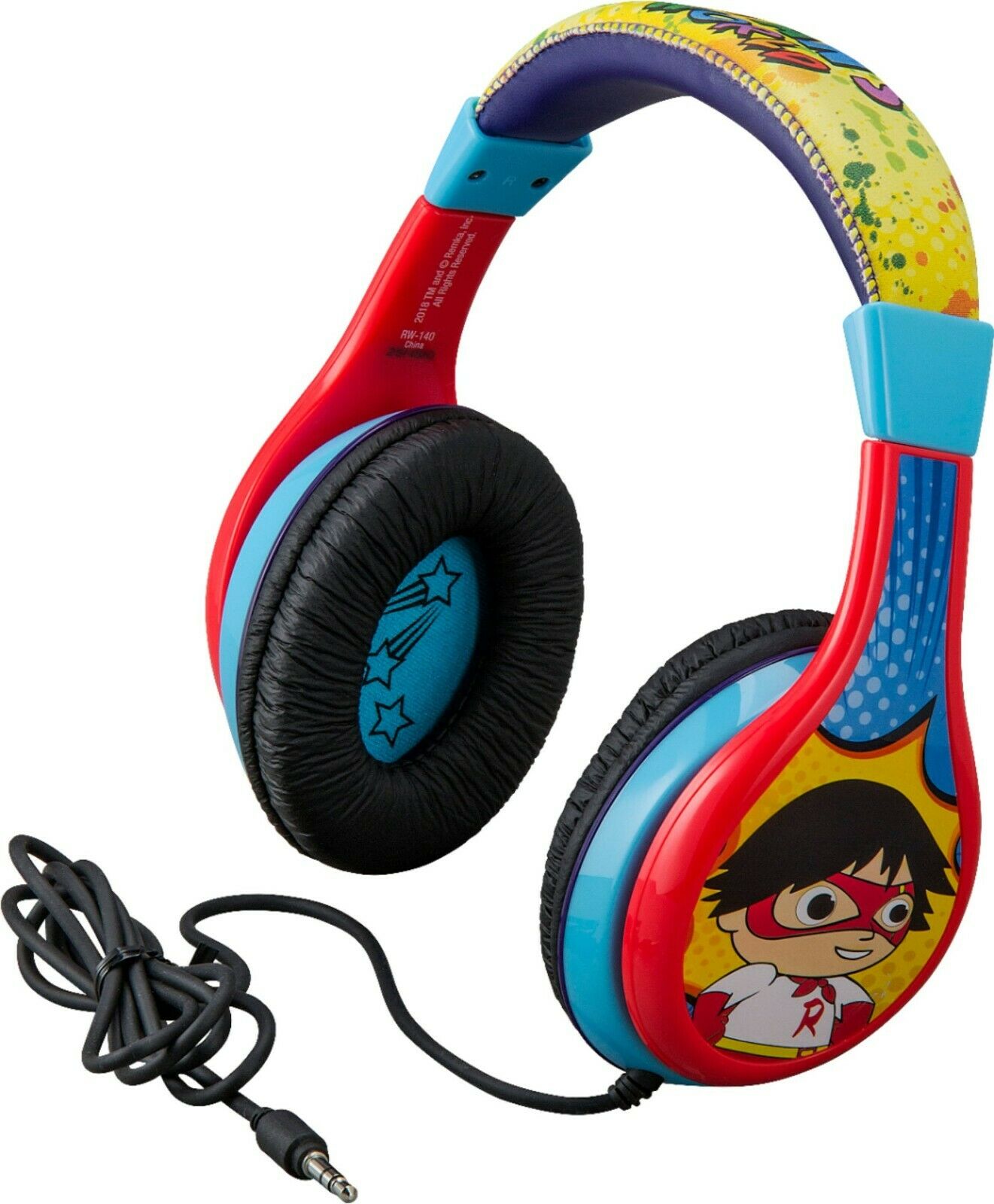 RW-140 KID DESIGNS Ryan's World Stereo Headphones NEW - TuracellUSA