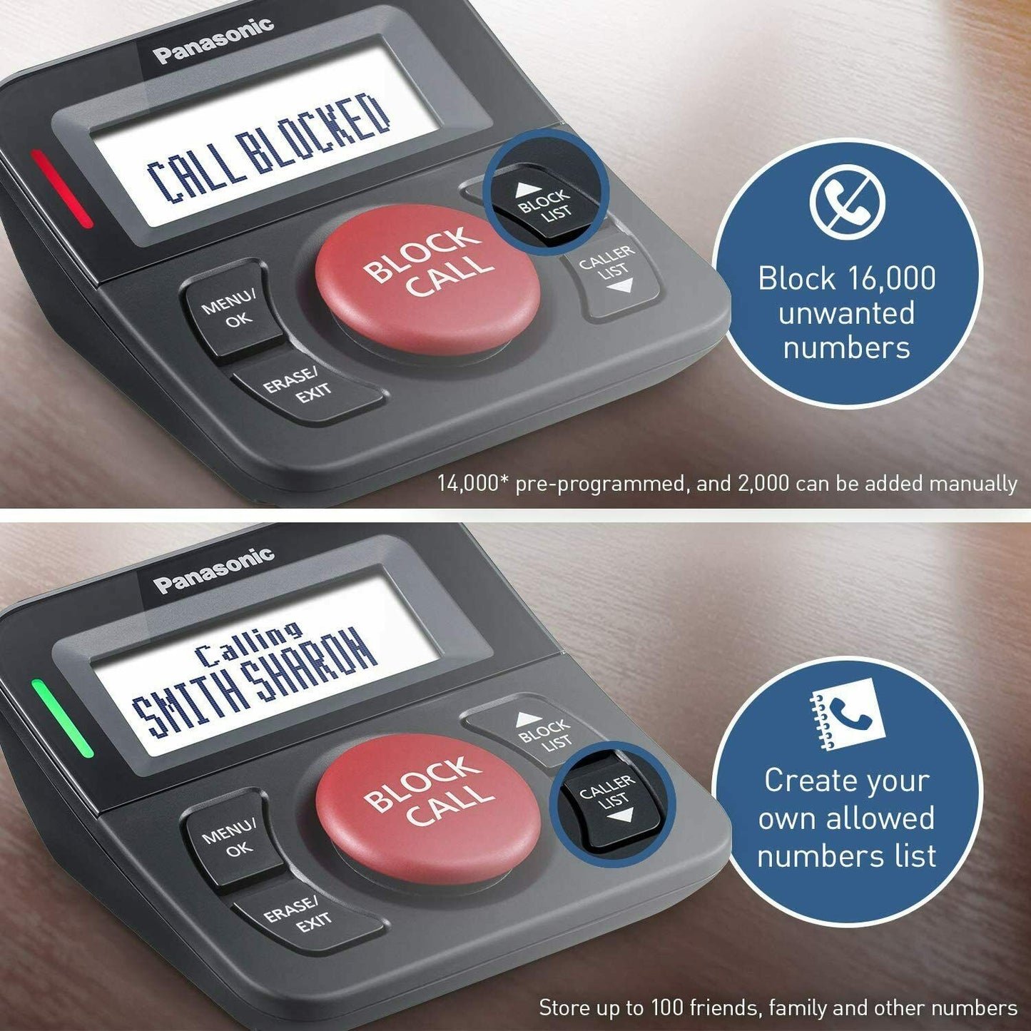 KX-TGA710B Panasonic Call Block Button with Bilingual Talking Caller ID NEW - TuracellUSA