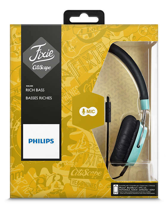 Philips SHL5305TL Headphones with mic FIXIE GREAT SOUND QUALITY FAST SHIPPING - TuracellUSA