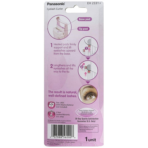 EH2331P Panasonic Heated Curved Eyelash Curler Double Action Non-Stick NEW - TuracellUSA