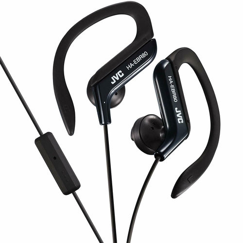 JVC HAEBR80B Sport-Clip In-Ear Ear-Clip Headphones Mic & Remote - Black - TuracellUSA