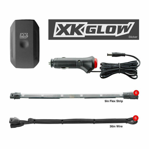 XKGLOW 6pc 10" 2nd Gen Flexible Strip Car Interior Grill XKchrome App Control - TuracellUSA