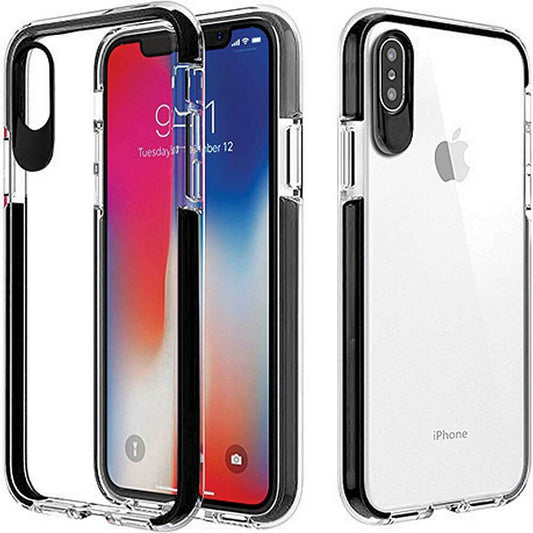 AMZER Hybrid TPU Bumper Skin Case, Clear/Black iPhone X/XS - TuracellUSA