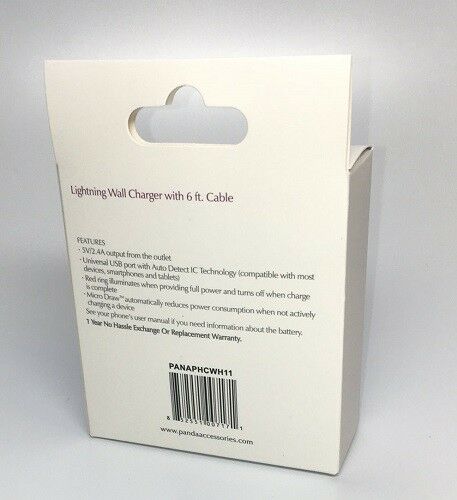 Panda Travel Lightning Intelligent Charger LED for Apple iPhone 5 6 6 6+ 7 White - TuracellUSA
