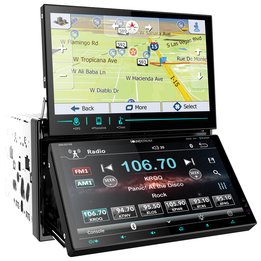 VRN-DD7HB Soundstream Double DIN Bluetooth In-Dash Car Stereo Receiver NEW - TuracellUSA