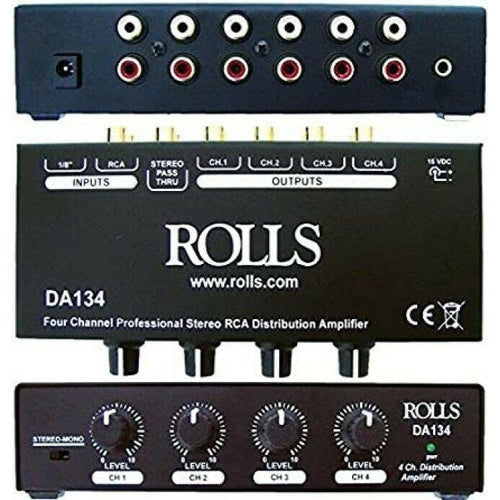 Rolls DA134 Four (4) channel distribution amplifier Fast Shipping New - TuracellUSA