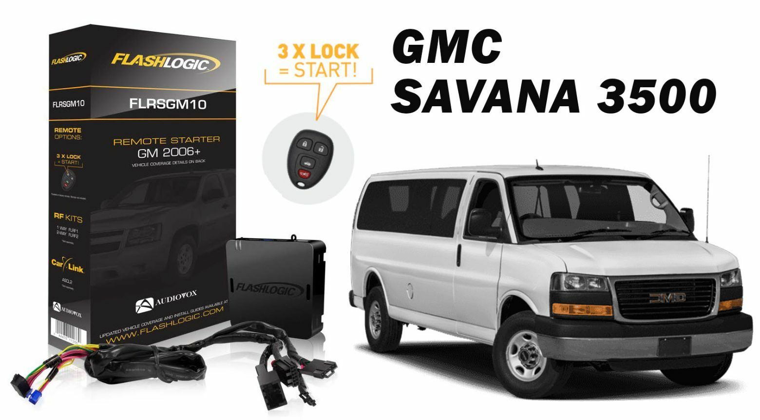 Flashlogic Remote Start for 2008 GMC Savana 3500 V8 w/Plug & Play Harness - TuracellUSA