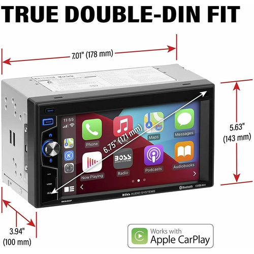 BE62CP BOSS Audio Systems Elite Series Apple CarPlay Car Double Din NEW!! - TuracellUSA