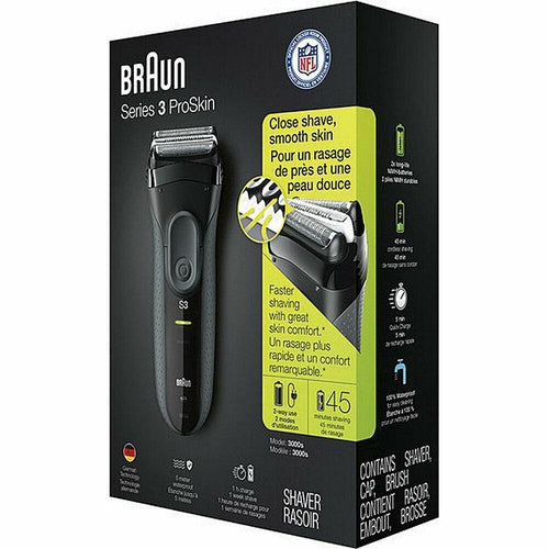 Braun Series 3 ProSkin 3000S Electric Shaver for Men Rechargeable BRAND NEW! - TuracellUSA