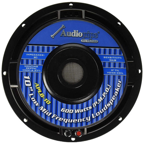 Audiopipe APLB-10 10" Low Mid Frequency Loud speaker Brand New - TuracellUSA