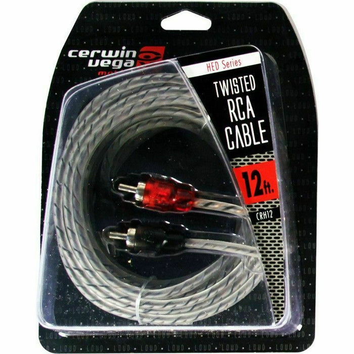CRH12 Cerwin Vega HED Series 12ft Twin Lead Color RCA Cable Male/Male Ends NEW - TuracellUSA