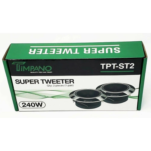 2 x Timpano TPT-ST2 4" Super Loud Tweeters 240 Watts Chrome, 1" Voice Coil Pair - TuracellUSA