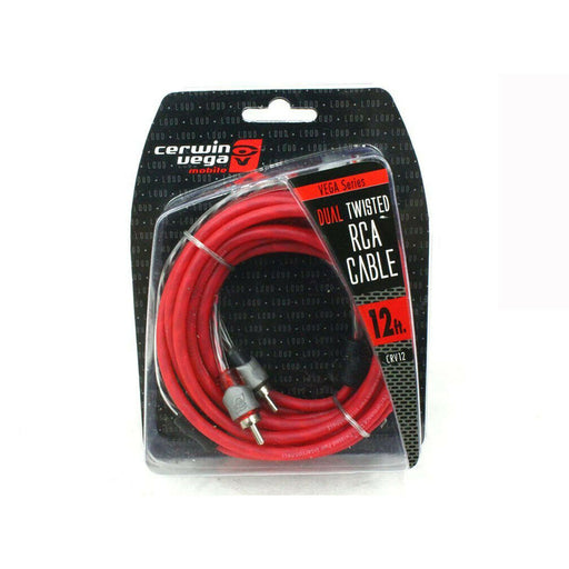 CRV12 Cerwin Vega VEGA 2 Channel RCA Cable, 12ft. Dual Twisted, Dual Molded Ends - TuracellUSA