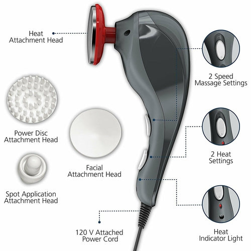 Wahl 41961201 Heat Therapy Handheld Electric Massager Muscle, Back-Neck-Face New - TuracellUSA