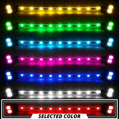 XKGLOW RED 8 PODS 2 STRIPS SINGLE COLOR MOTORCYCLE ATV SNOWMOBILE LED UNDERGLOW - TuracellUSA