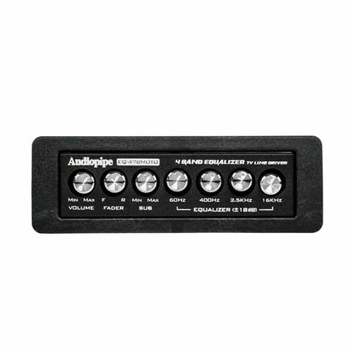 AUDIOPIPE 4 Band Graphic Equalizer 7 Volt Line Driver Flush Mount EQ47BMOTO - TuracellUSA