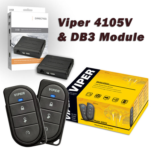 Viper 4105V Remote Car Starter & DB3 Bypass (2) 4-Button Remotes Keyless NEW - TuracellUSA