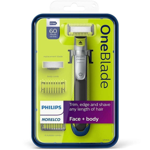 Philips Norelco OneBlade Face/Body hybrid electric trimmer and shaver, QP2630/70 - TuracellUSA