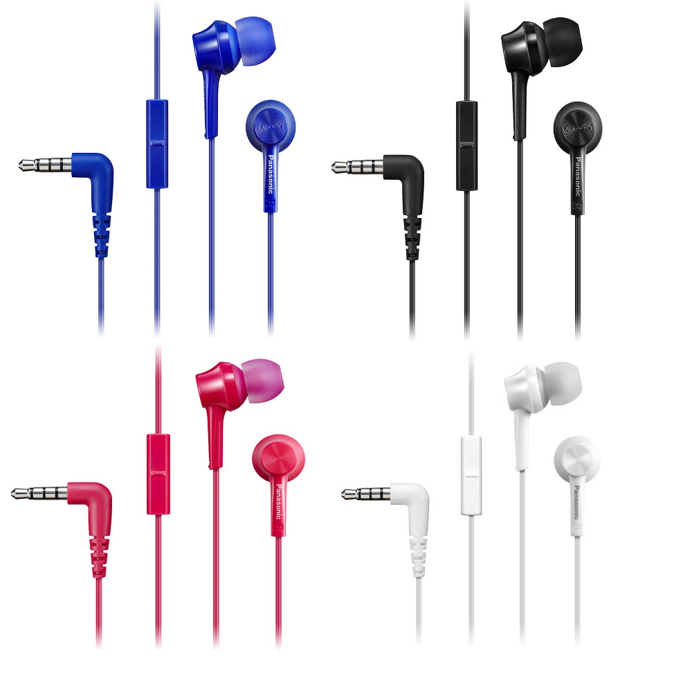 Panasonic RP-TCM115 In-Ear Headphones w/Mic and Remote 9mm Assorted Colors - TuracellUSA