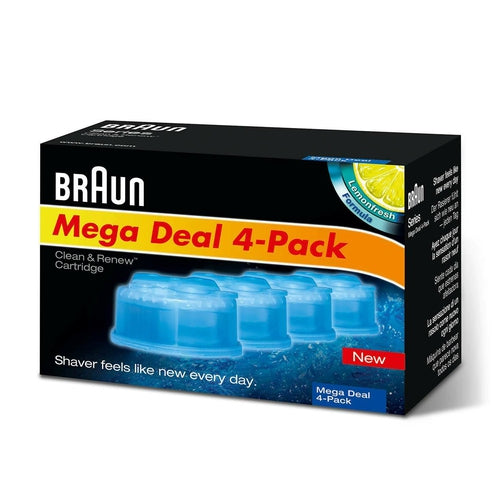 CCR4 BRAUN Braun Clean & Charge refills 4 Pack BRAND NEW - TuracellUSA