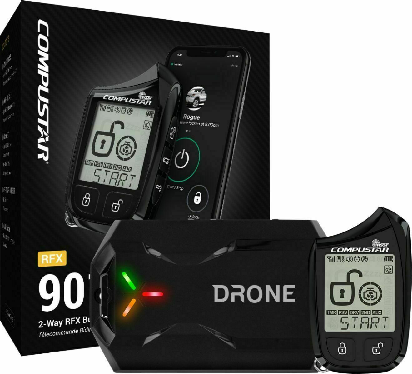 Compustar RFX2W901SS 2-Way RFX Bundle RF KIT W/ Drone LTE Module 1 Mile Range - TuracellUSA