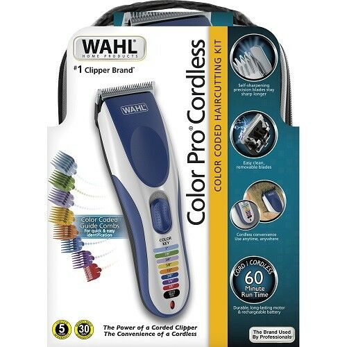 Wahl 9649 Wireless Hair Trimmer 21 Piece HAIR CLIPPERS KIT Barber Set Color cord - TuracellUSA