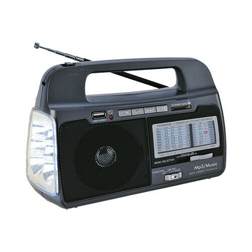 SC1082 SuperSonic 9-Band AM/FM Portable Radio - USB Compatible/SD Card Slot NEW - TuracellUSA