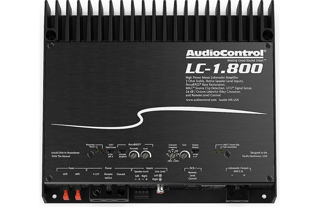 LC-1.800 AudioControl 800W RMS Series 2-ohm Stable Monoblock Amplifier NEW - TuracellUSA