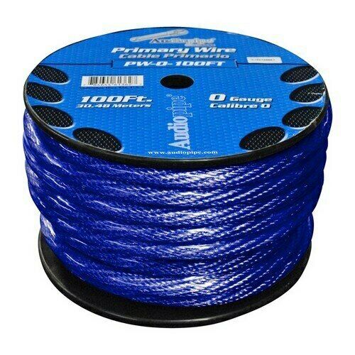 PS0100BLU Audiopipe Primary Wire 0Ga. 100' Blue NEW - TuracellUSA