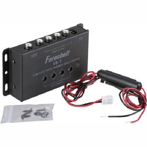 Power Acoustik VB1 Video Amplifier Power 1 Input/4 Outputs Signal Booster - TuracellUSA