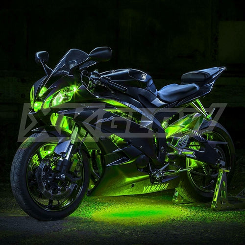 XkGlow XK034002G 2nd Gen Premium BLUE 10 PODS + 4 STRIPS Motorcycle Engine - TuracellUSA