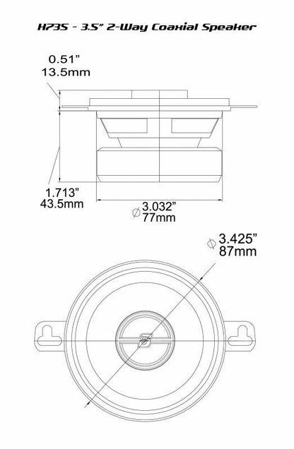 H735 Cerwin Vega – 3.5″ HED Series Coaxial Car Speakers BRAND NEW - TuracellUSA