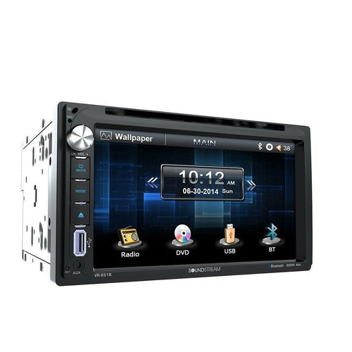 Soundstream 6.5" Double DIN DVD Bluetooth,Touch Screen, USB, SD VR-651B NEW - TuracellUSA