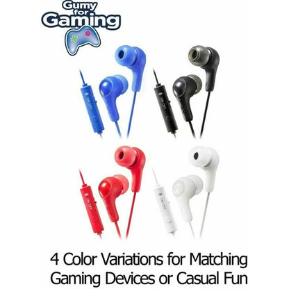 JVC-HAFX7 Gumy Blue Gamer Earbuds with Microphone Comfort fit BRAND NEW RETAIL - TuracellUSA