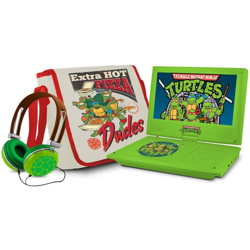 TMNT900 Ematic Ninja Turtles 9" Portable DVD Player Carrying Bag Headphones NEW - TuracellUSA