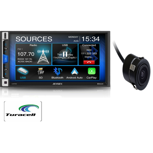 Jensen CAR70V 7" Digital Receiver Compatible With Android Auto and Apple CarPlay - TuracellUSA