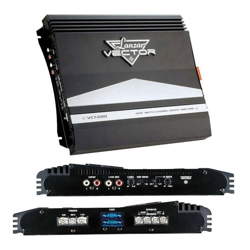 Lanzar VCT2210 Car Amplifier 2000 Watt 2 Channel High Power MOSFET Amplifier NEW - TuracellUSA