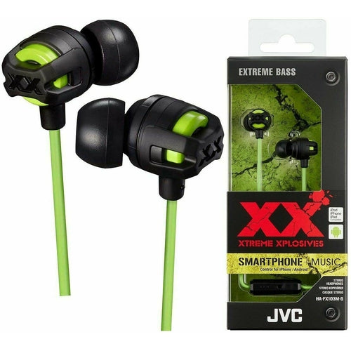 JVC HA-FX103 In-Ear Only Headphones Avail Multi Colors, Mic, Remote - NEW - TuracellUSA