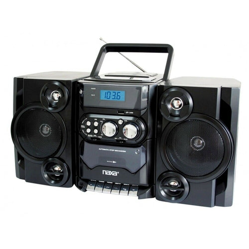 NPB428 NAXA Portable MP3/CD/USB Player with Stereo Radio & Cassette Record NEW - TuracellUSA