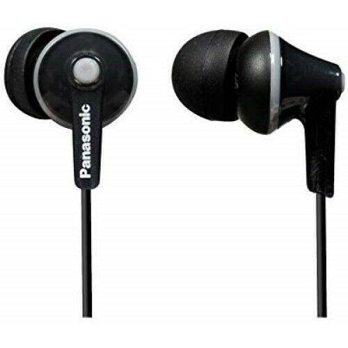 2 Panasonic RP-HJE125-K ErgoFit In-Ear Earbuds 3.5 MM Jack - BLACK (PAIR) - TuracellUSA