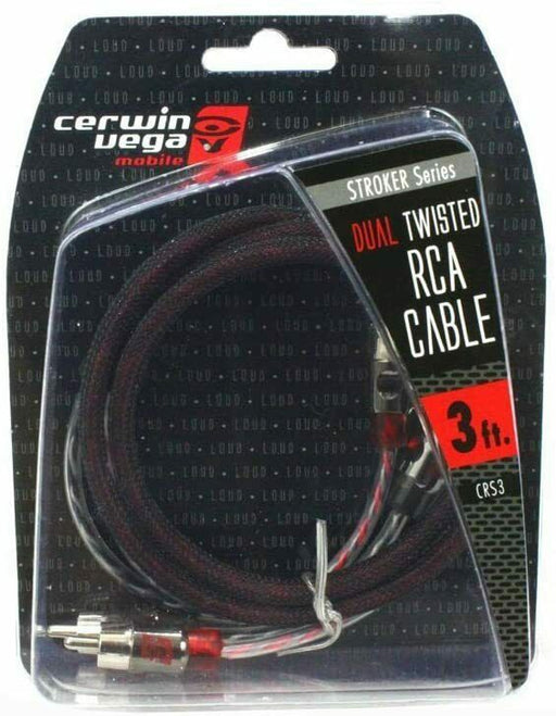 CRS3 Cerwin Vega – 3 ft Stroker Series Dual Twisted Audio/Video RCA Cable NEW - TuracellUSA