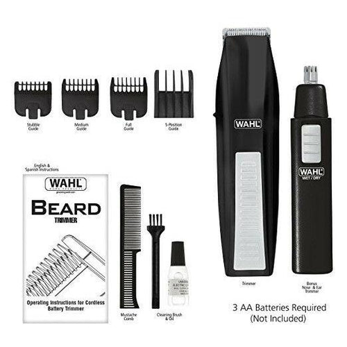 55371801 Wahl Cordless Battery Beard Mustache Trimmer Hair Shaver Groomer New - TuracellUSA