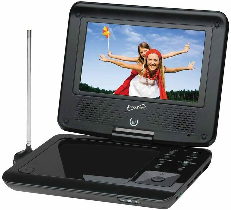 SC257A SUPERSONIC 7" Portable DVD Player with Digital TV & Swivel Display NEW - TuracellUSA
